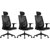 MERCURY 3PACK Ergonomická kancelárska stolička ARES čierna, vysoké postavy (3 ks)