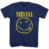 Nirvana tričko Yellow Smiley Modrá XXL