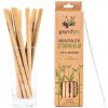 Pandoo Dlhá bambusová slamka s čistiacou kefkou sada 12 ks