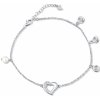 JwL Luxury Pearls Nežná retiazka na nohu so srdiečkom a perlou JL0806
