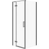 Cersanit Jota, rohový sprchovací kút 80 (dvere ľavé) x 80 (stena) x 195 cm, 6mm číre sklo, čierny profil, S160-007