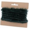 Odevný / dekoračný kožušinový prúžok plochý, rezaný šírka 2 cm - zelená tmavá (10 ks)
