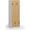 Kovová šatníková skrinka S1 Z, 4 oddiely, 1850 x 600 x 500 mm, demont, mechanický kódový zámok, laminované dvere, buk