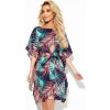 Numoco 287-20 Sofia Butterfly dress with a binding at the waist palm leaves