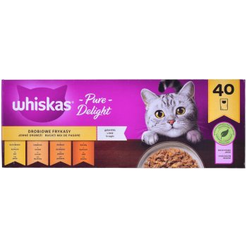 Whiskas hydinový výber v želé pre dospelé mačky 80 x 85 g