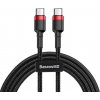 Baseus dátový kábel Cafule USB-C PD2.0 1m 60W (20V 3A) čierno-červený, 6953156285217