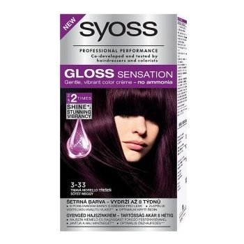 Syoss Gloss Sensation Šetrná farba na vlasy bez amoniaku 3-33 tmavá morelločerešňa