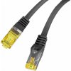 Patchcord kat.6a S/FTP LSZH CU 0.25m fluke passed czarny