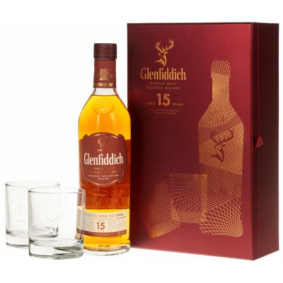 Glenfiddich 15y 40% 0,7 l (darčekové balenie 2 poháre)