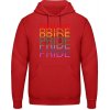 AWDis Hoodie Mikina - Dúhový dizajn - Pride, Pride, Pride - Ohnivá červená - S - Pánske