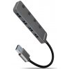AXAGON HUE-MSA, 4x USB 3.2 Gen 1 SWITCH hub, kovový, micro USB napr. konektor, kábel USB-A 20cm HUE-MSA