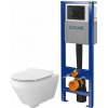 Súprava WC misa s pomaly sa sklápajúcim sedadlom Cersanit Crea S701-927, súprava stojan s tlačidlom Cersanit S701-779