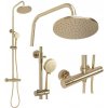REA - Sprchový set s batériou 150mm s termostatom PAROT kartáčovaná zlatá REA-P2323