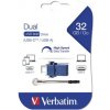 Verbatim USB flash disk OTG, USB 3.0, 32GB, Dual, modrý, 49966, USB A / USB C, s poutkem