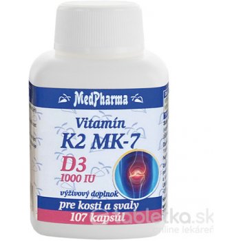 MedPharma Vitamín K2 MK-7 + D3 107 tabliet