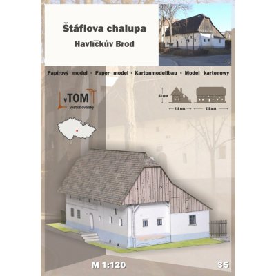 Papierový model Štáflova chalupa Havlíčkov Brod