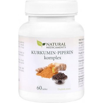 Natural Medicaments Kurkumín-piperín komplex 60 tabliet .