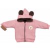 Oteplená pletená bundička Teddy Bear, Baby Nellys, dvojvrstvová, ružová, veľ. 104/110 Baby Nellys