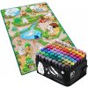 Ricokids 734400-791201 Maľovacie podložka 90 x 120 cm + 80 fixiek
