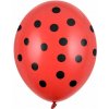 Balóny červené čierne bodky 6 KS 30CM lienka