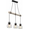 GLOBO 15326-3H MINA závesné svietidlo 3xE27 čierna, prírodné drevo