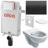 Alcadrain Sada modul na stenu, Geberit WC, sedadlo a tlačidlá M378, čierna lesklá KAE087 1 set