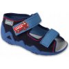 Befado detské papuče na suchý zips modré, veľkosť 24