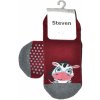 Dámske vzorované ponožky Steven art.132 Frotte ABS 35-40 melanžově šedá 35-37