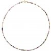 Dámsky minimalistický náhrdelník Glosery z viacfarebného turmalínu, fazetované kamene 3mm Dĺžka: 