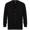 Henbury Pánsky ľahký zapínací sveter H722 Black XL