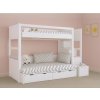 Biela poschodová posteľ s dvoma lôžkami SIMONE s úložnými schodmi a policou 90x200 cm, 120x200 cm Zvoľte šuplík: Bez šuplíka, Zvoľte stranu: Vpravo