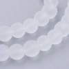 Sklenené priesvitné matné korálky 8mm 1ks biele (otvor 1mm)