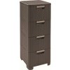 Regál Curver Style 4x14L so šuplíkmi tmavo hnedý