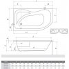 Roth ACTIVA Asymetrická akrylátová vaňa 150 x 90 cm, pravá, biela, 8400000