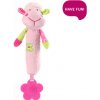 BabyOno Plyšová hračka s pískátkem a hryzátkom Sweet Lambie - ružová