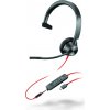 HP Poly Monofónna náhlavná súprava Čiernawire 3315 USB-C s certifikáciou pre Microsoft Teams + 3,5 mm konektor + adaptér USB-C/A, Kábel, Kancelária / call centrum, 103 g, Slúchadlá s mikrofónom, Čiern