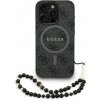 Guess PU Leather 4G Colored Ring Strap MagSafe kryt pre iPhone 15 Pro Max, čierny 57983125429