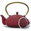 Železný čajník s čajovým infúzerom AMELIA BORDOVÝ 1,2 l