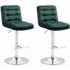Design-Shop 2x Barová stoličkaDamar - zamat, chróm rám - zelená