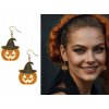 HALLOWEENSKE NÁUŠNICE TEKVICOVÉ KAMIENKY 2 CM, DOPLNOK, HALLOWEENSKY KOSTÝM