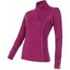 SENSOR MERINO ACTIVE dámske tričko dl.rukáv stojačik zips lilla Veľkosť: S