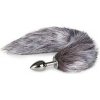 Šedý líščí chvostík EasyToys Fox Tail Plug no.5 strieborný análny kolík