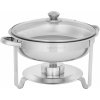 Chafing kulatý se skleněným víkem 3,5 l | TECHNICA, Silver Line inox