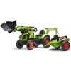 FALK Šliapací traktor 2070Y Claas Arion 430 s nakladačom, rýpadlom a vlečkou