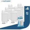 Wessper AQUAINTENSE+ vodný filter pre espresso kávovary, náhrada za Saeco CA6702/00, Brita Intenza+, Philips, vhodný pre plne automatické espresso kávovary 6 kusov