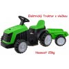 JOKO Elektrický traktor s vlečkou, nosnosť 25kg, zelený