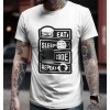 Bullshirt.sk Pánske tričko - Eat, Sleep, Code, Repeat Biela S