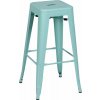 Tyrkysovomodré kovové barové stoličky v súprave 2 ks (výška sedadla 76,5 cm) – Ixia