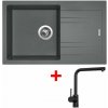 Set Sinks Linea 780 Titanium + Elka čierná matná