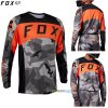 Fox Youth 180 Bnkr jersey grey camo, šedý maskáč, YM